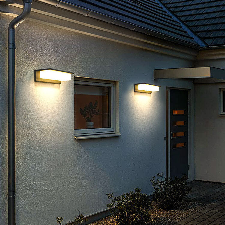 Solar Rectangular Aluminum PC Outdoor LED Wall Sconce Lamp