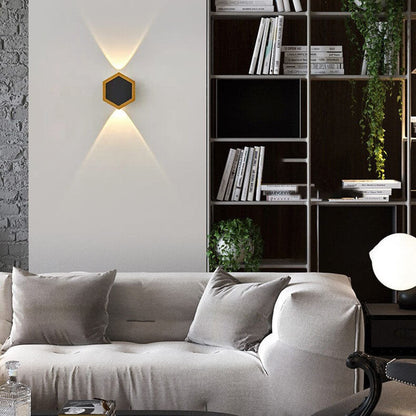 Outdoor Combination Black Gold LED Wall Sconce Lamp