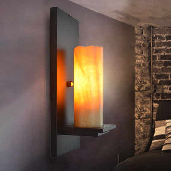 Industrial Vintage Iron Marble 1-Light Wall Sconce Lamp