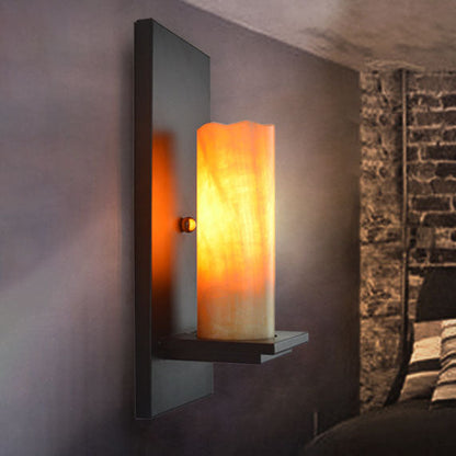 Industrial Vintage Iron Marble 1-Light Wall Sconce Lamp