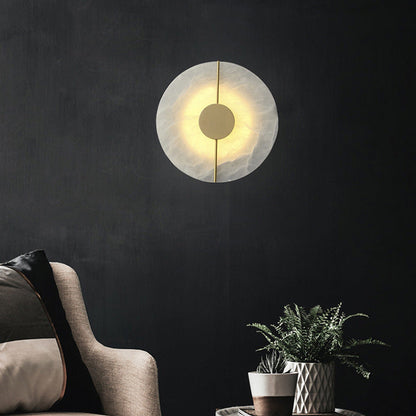 Scandinavian Copper Marble Round Oval LED Wall Sconce Lamp