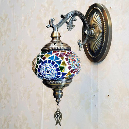 European Exotic Cracked Glass 1-Light Wall Sconce Lamp