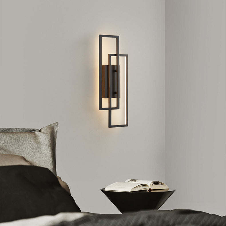 Mid-century Rectangular Geometric LED Wall Sconce Lamp