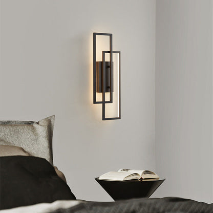 Mid-century Rectangular Geometric LED Wall Sconce Lamp