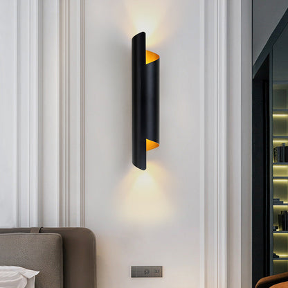 Irregular Cylinder Metal 2-Light Wall Sconce Lamp