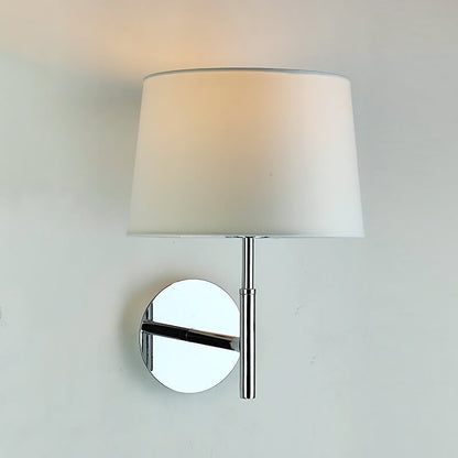 Cylindrical Fabric Carbon Steel 1-Light Wall Sconce Lamp