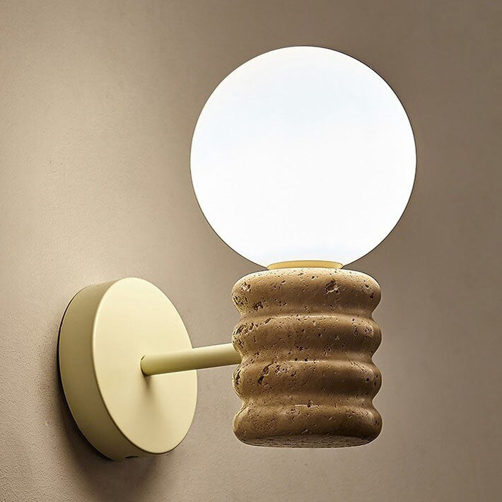 Cream Style Creative Glass Sphere 1-Light Wall Sconce Lamp