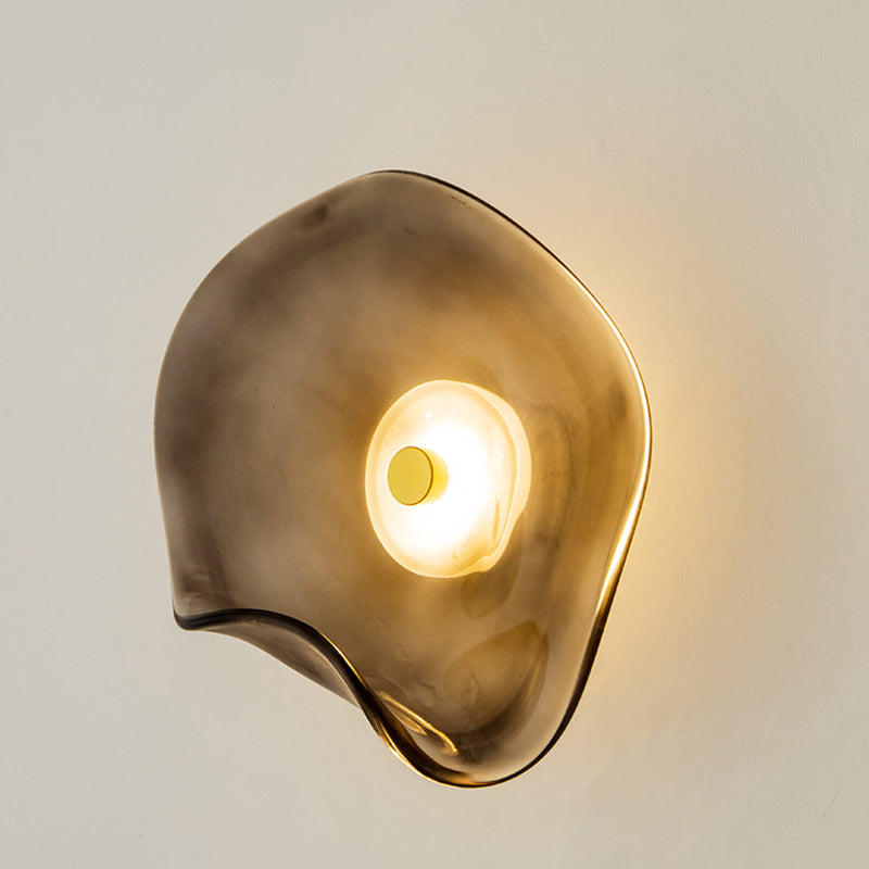 Simplicity Iron Round Glass LED Wall Sconce Lamp