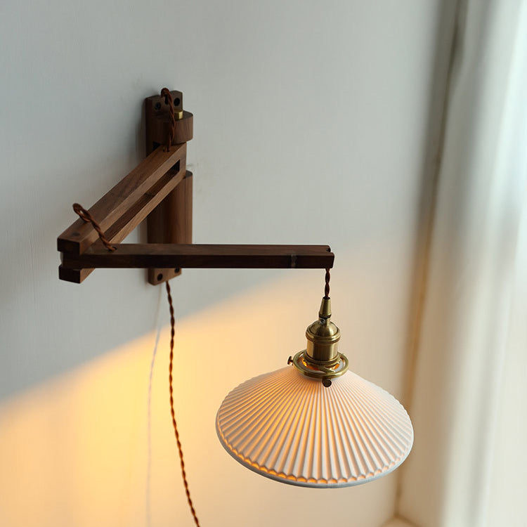 Homestay Ceramic Folding 1-Light Wall Sconce Lamp