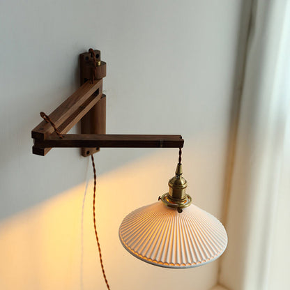Homestay Ceramic Folding 1-Light Wall Sconce Lamp