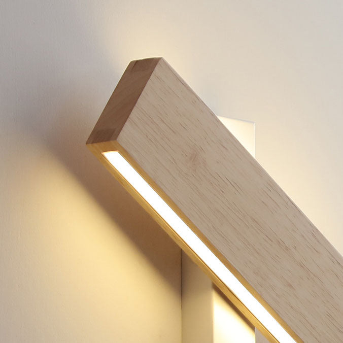 Japanese Minimalist Log Rectangular LED Wall Sconce