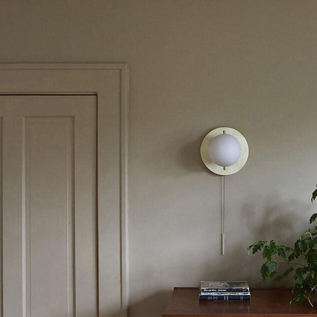 Light Luxury Copper Glass Ball 1-Light Wall Sconce Lamp