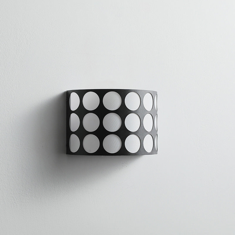 Scandinavian Cylinder Dot Fabric Iron LED Wall Sconce Lamp