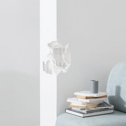 Rectangular Plaster Recessed 1-Light Wall Sconce Lamp