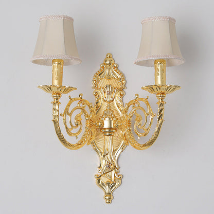 Candelabra Zinc Alloy Fabric 2-Light Wall Sconce Lamp