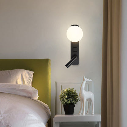 Glass Sphere LED Spotlight Reading Wall Sconce Lamp