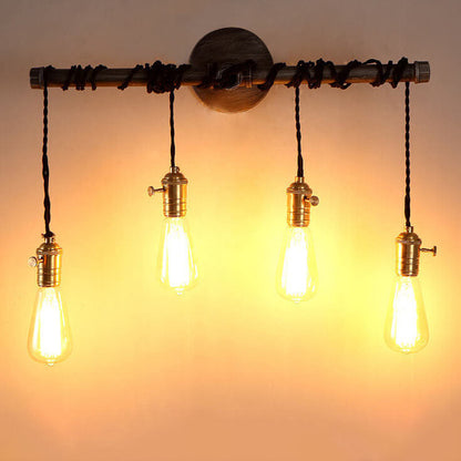 Water Pipes Strip Hanging 1/4 Light Wall Sconce Lamp