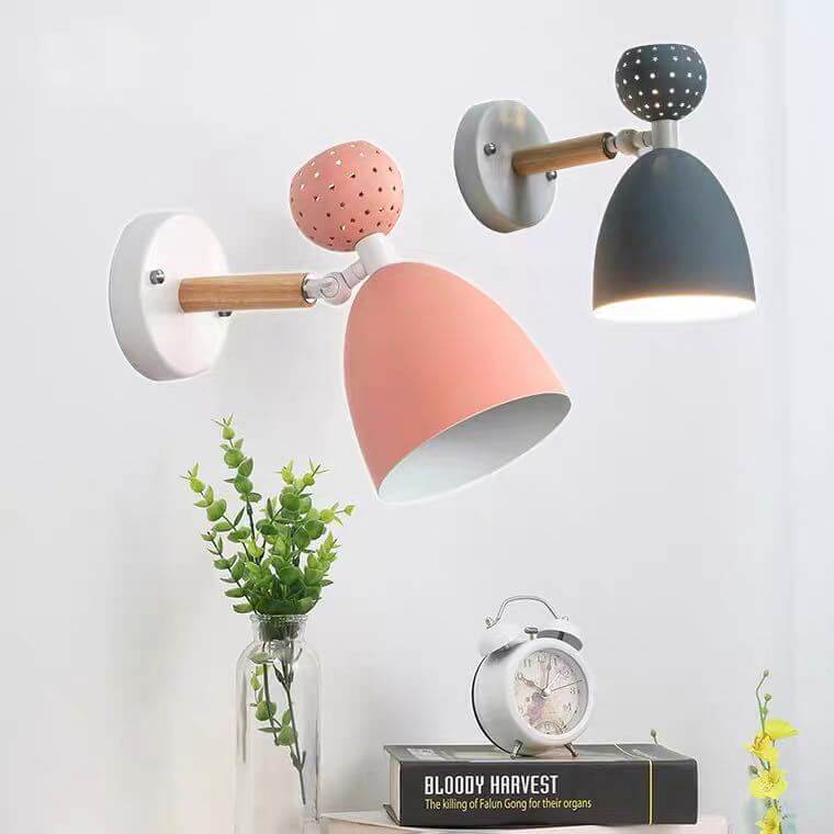 Macaron Solid Color Ironwood 1-Light Wall Sconce Lamp
