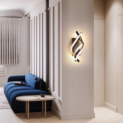 Spiral Line Aluminium Acrylic Silicone LED Wall Sconce Lamp