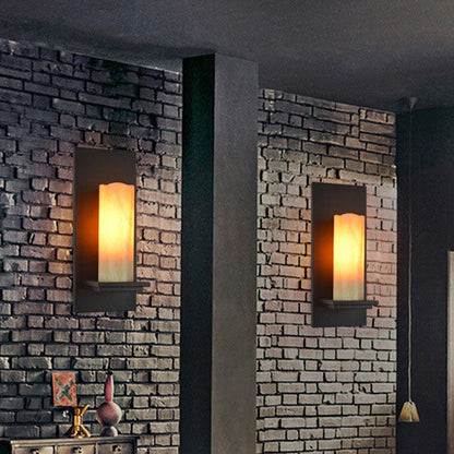 Industrial Vintage Iron Marble 1-Light Wall Sconce Lamp