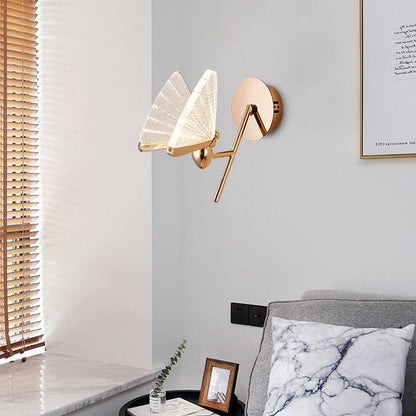 Deco Alloy Butterfly Shape Acrylic LED Wall Sconce Lamp