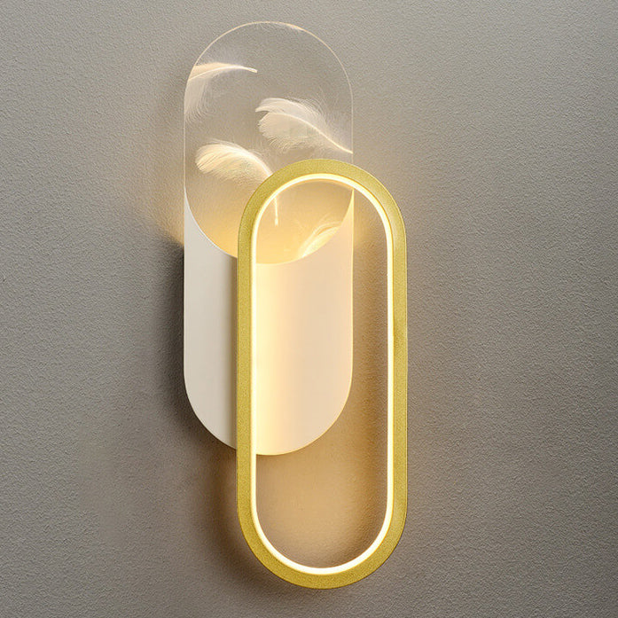 Light Feather Effect Acrylic Geometric LED Wall Sconce Lamp