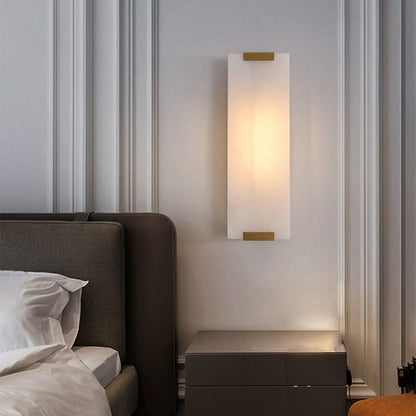 Nordic Light Luxury Copper Marble Strip Design 3-Light Wall Sconce Lamp