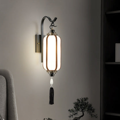 Chinese Copper Lantern Design 1-Light Wall Sconce Lamp