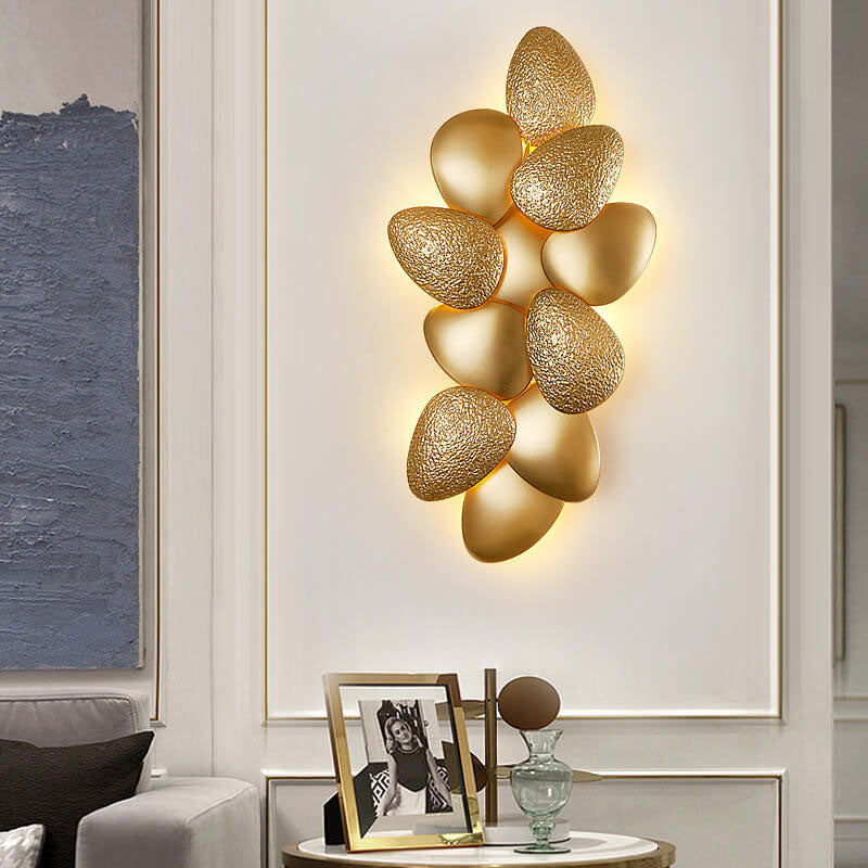 Gold Stainless Steel Pebble 3/6 Light Wall Sconce Lamp