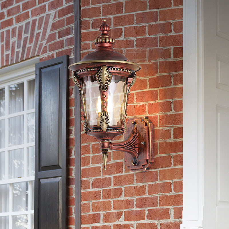 Waterproof Aluminum Glass 1-Light Outdoor Wall Sconce Lamp