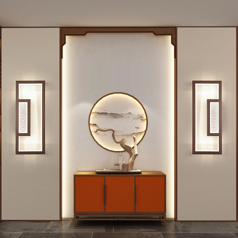Chinese Lotus Leaf Iron Acrylic LED Wall Sconce Lamp