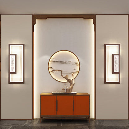 Chinese Lotus Leaf Iron Acrylic LED Wall Sconce Lamp