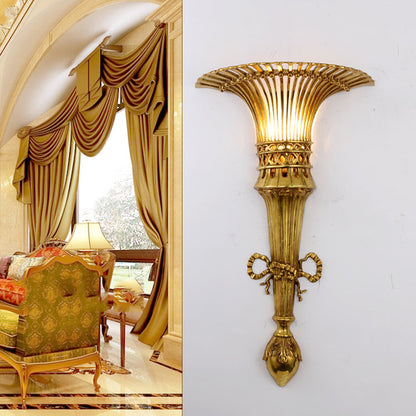 Umbrella Shape Half Round Iron 1-Light Wall Sconce Lamp