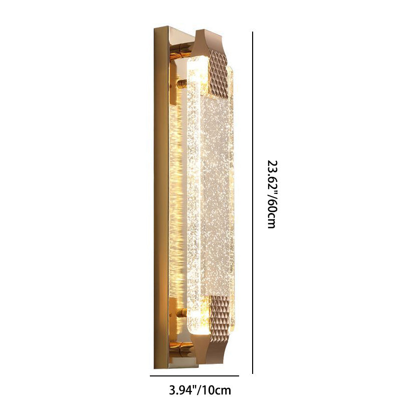 Rectangular Glass Stainless Steel LED Wall Sconce Lamp