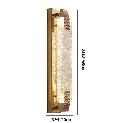 Rectangular Glass Stainless Steel LED Wall Sconce Lamp