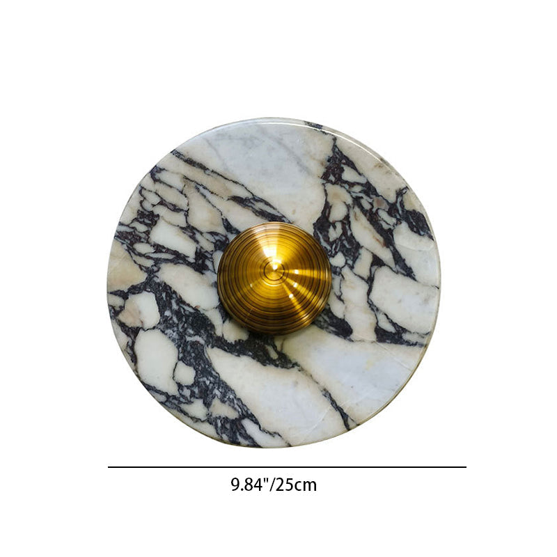 Scandinavian Round Metal Marble LED Wall Sconce Lamp