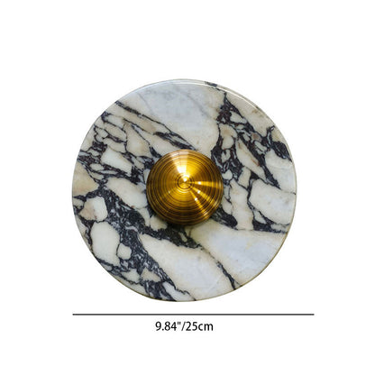 Scandinavian Round Metal Marble LED Wall Sconce Lamp