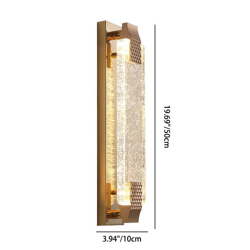 Rectangular Glass Stainless Steel LED Wall Sconce Lamp