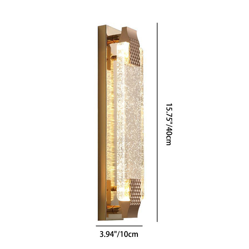 Rectangular Glass Stainless Steel LED Wall Sconce Lamp