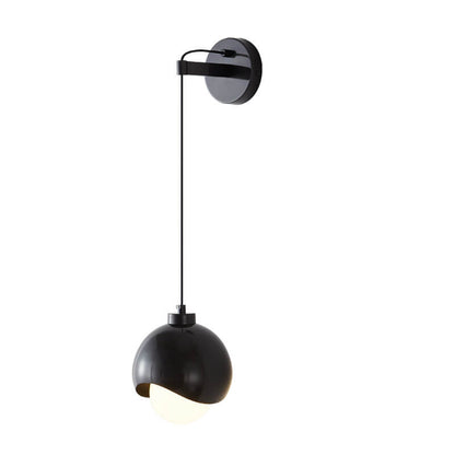 Spherical Copper Shade Glass 1-Light Wall Sconce Lamp
