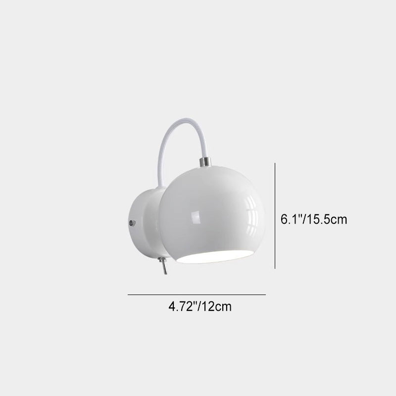 Cream Spherical Iron Aluminum 1-Light Wall Sconce Lamp