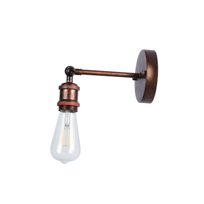 Contemporary Industrial Round Iron 1-Light Wall Sconce Lamp