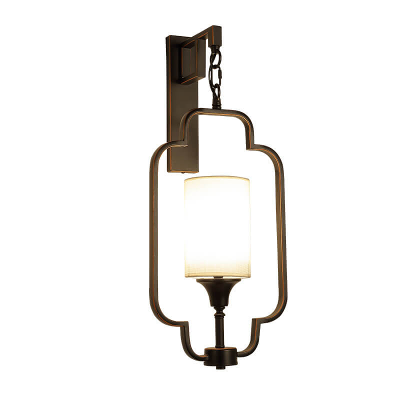 Classical Iron Frame Square Round 1-Light Wall Sconce Lamp