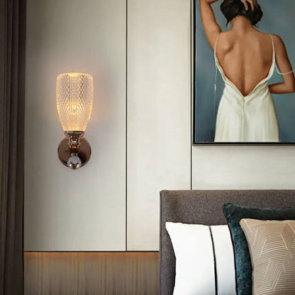 Cylindrical Hardware Acrylic 1-Light Wall Sconce Lamp
