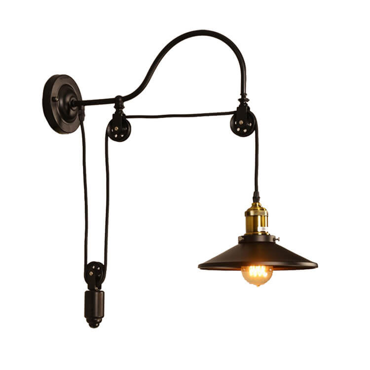 Contemporary Industrial Iron Round 1-Light Wall Sconce Lamp