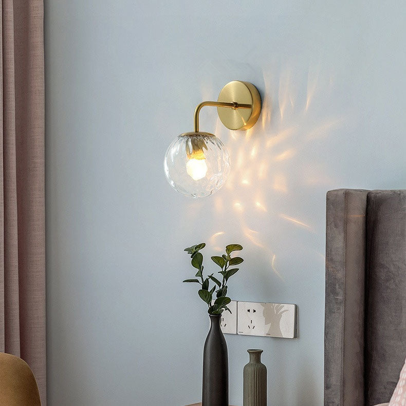 Scandinavian Round Ball Iron Glass 1-Light Wall Sconce Lamp
