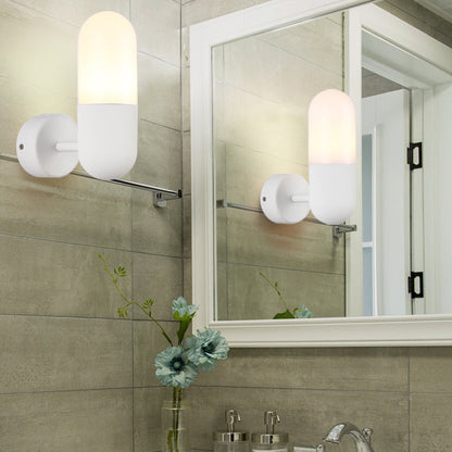 Round Column Aluminum Acrylic 1-Light Wall Sconce Lamp