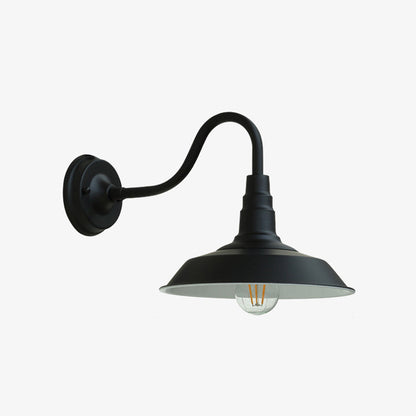 Traditional Iron Round Shade 1-Light Wall Sconce Lamp