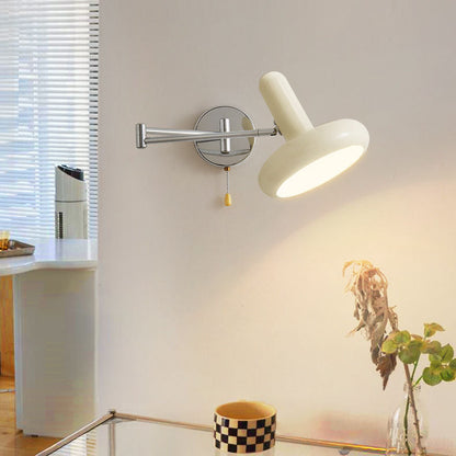 Retractable Swing Arm Iron 1-Light Wall Sconce Lamp