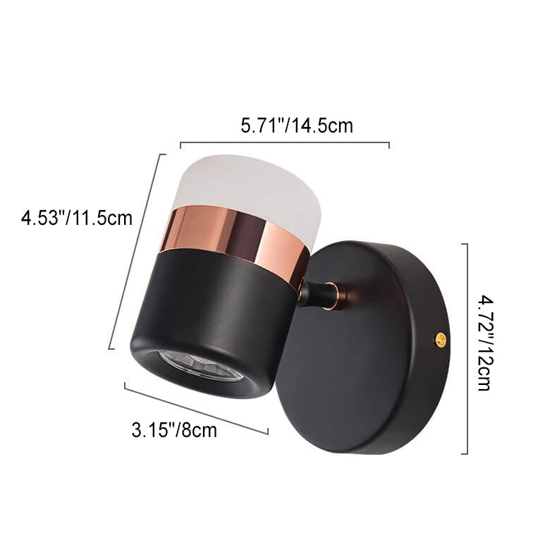 Cylindrical Spotlight Adjustable Mini LED Wall Sconce Lamp